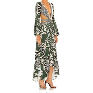 PatBO - Fringe Trim Beach Dress - Emerald - Size: XS